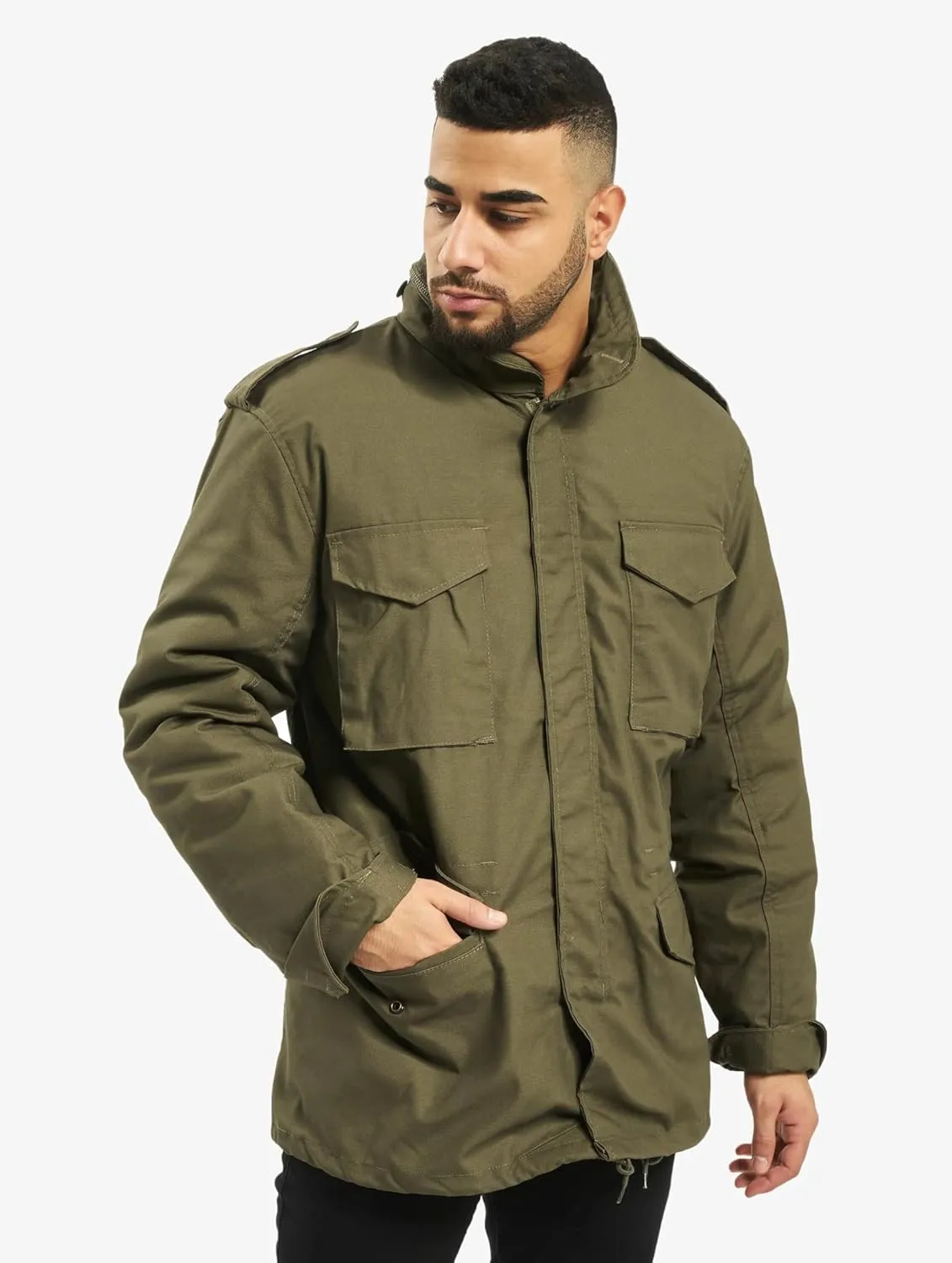Individual Wear M-65 Classic Field Jacket for Man - Water-Repellent, with Removable Inner Jacket and Collar Hood