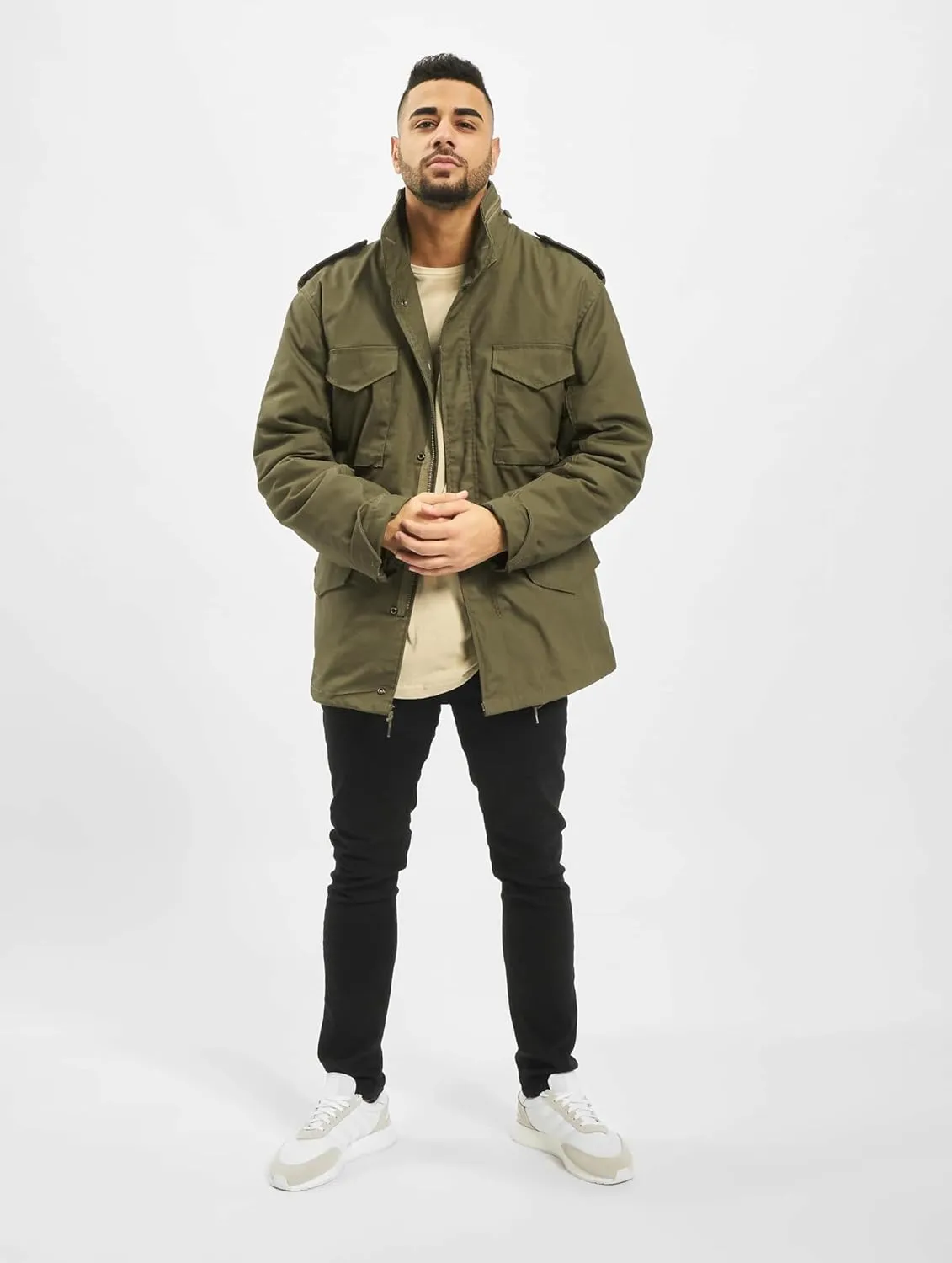 Individual Wear M-65 Classic Field Jacket for Man - Water-Repellent, with Removable Inner Jacket and Collar Hood