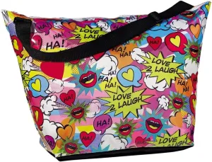iscream Girls' Weekender Travel Tote Bag with Adjustable Strap and Interior Zipper Pocket - Bold Rainbow Collection