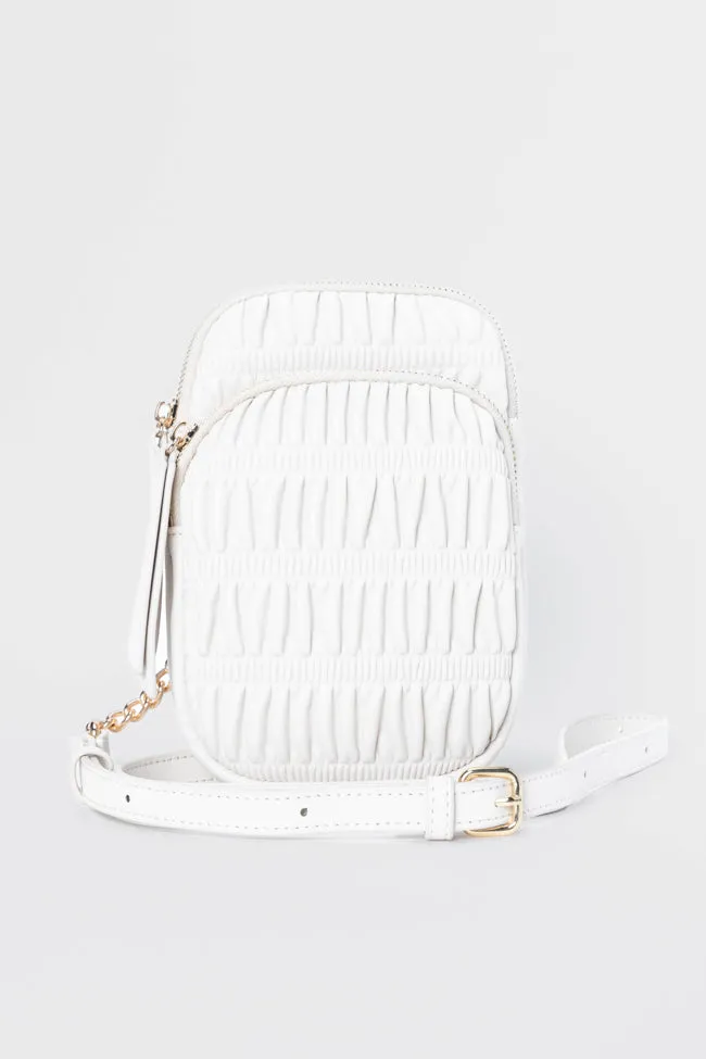 Ivory Ruched Crossbody Purse SALE