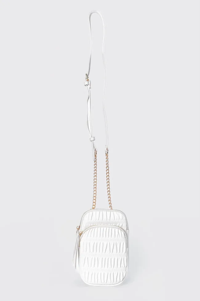 Ivory Ruched Crossbody Purse SALE