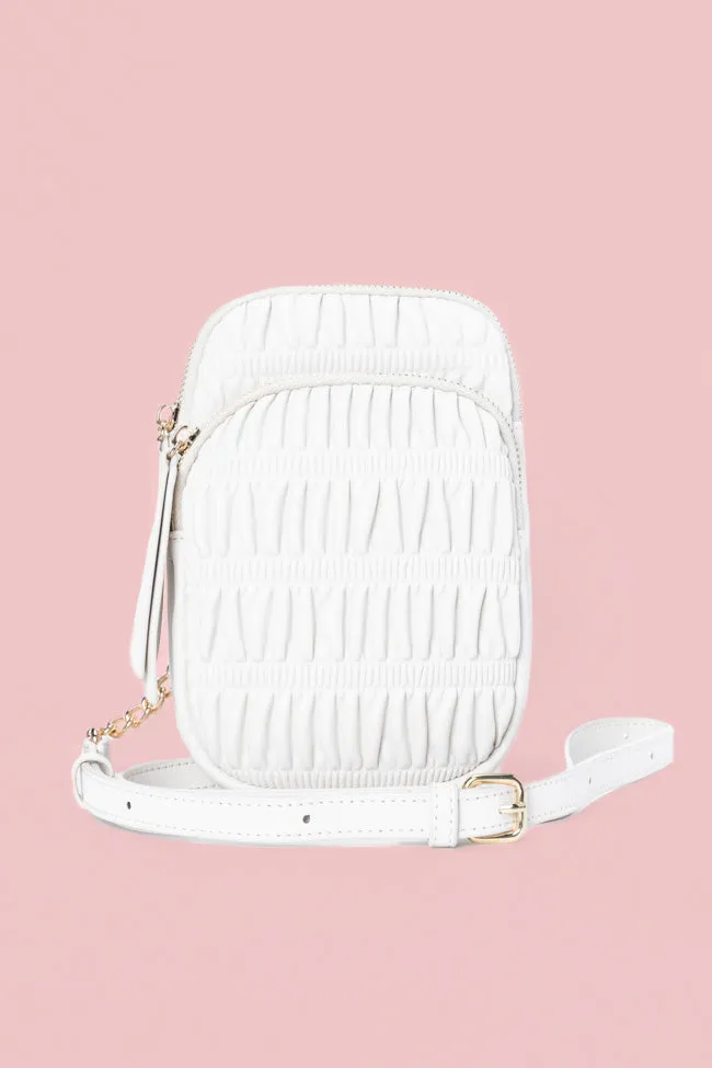 Ivory Ruched Crossbody Purse SALE