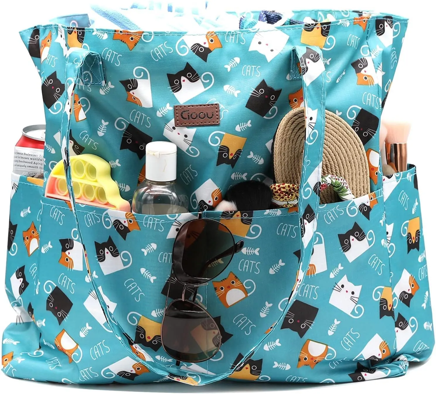 JNF Extra Large Beach Bag for Women Waterproof Foldable Pool Beach Tote Bags with Zipper for Swim Gym Travel Daily