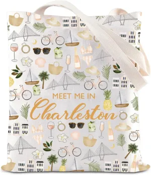 JNIAP Charleston Vacation Tote Bag Charleston Bachelorette Party Gift South California Travel Shoulder Bag