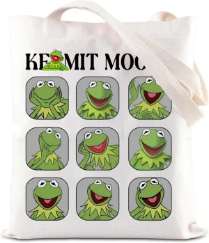 JNIAP Kerm-t Frog Moods Theme Tote Bag Comedy Cartoon Movies Fans Gift Frog Lover Gift