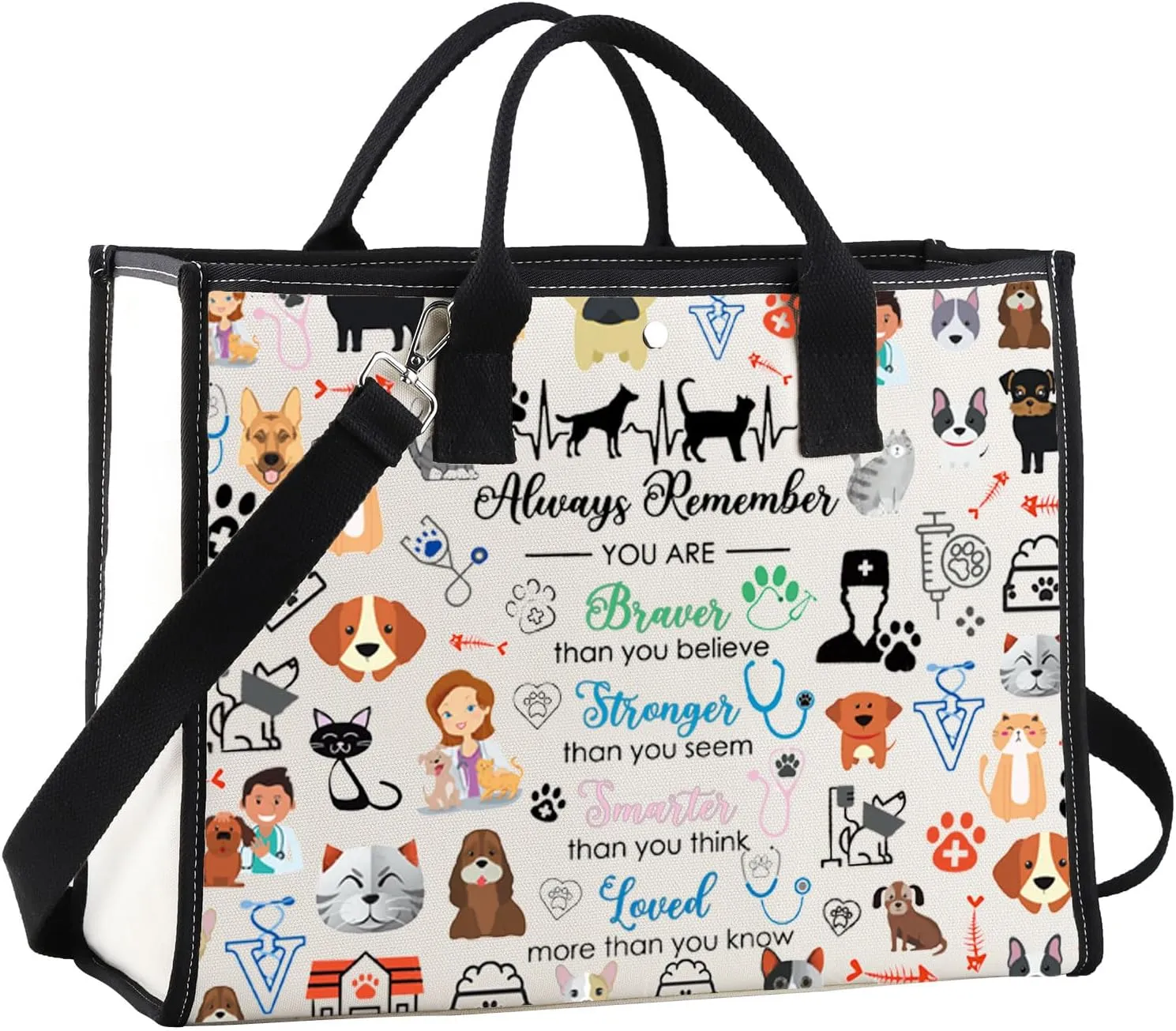 JNIAP Vet Tech Tote Bag - Veterinarian & Vet Technician Gift - Shoulder Bag