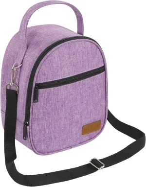 Joymee Lunch Box Insulated Lunch Bag Women Men Reusable Cooler Bag Adult Cute Lunch Tote Bags with Front Zipper Pocket,Adjustable Shoulder Strap for Work Office Picnic Travel, Purple
