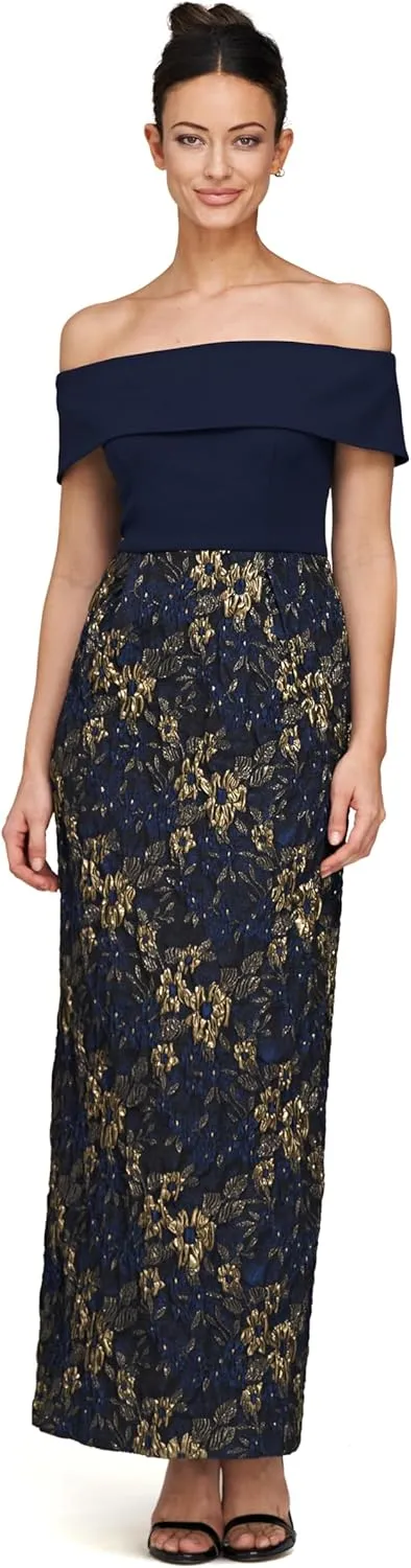 JS Collections Women's Fidelia Column Ankle Gown