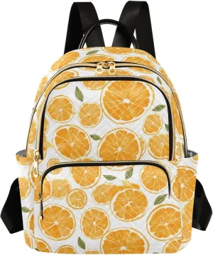Juicy Orange Slices Mini Backpack Purse for Women Ladies Shoulder Bags for Work Quilted Casual Bookbag Small Travel Daypack M
