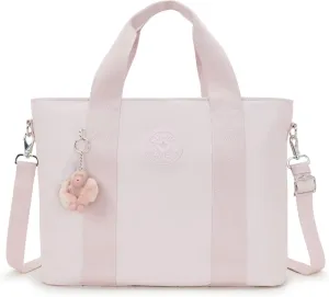 Kipling Minta Large Metallic Shoulder Bag Pink Shine