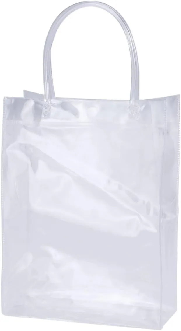 KOMBIUDA Elegant PVC Ice Wine Bag Tote Bag Party Favor Bag Sheer 20 * 7 * 25cm Paper Bag Material