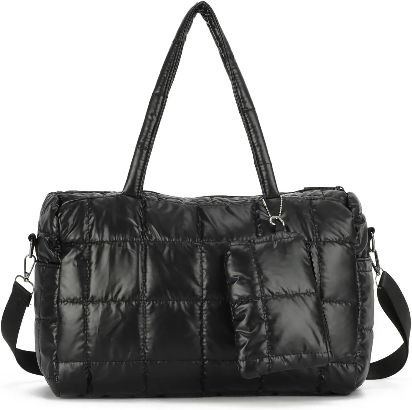 KUANG! Puffer Tote Bag for Women Cotton Quilted Puffy Handbag Satchel Purse for Travel Purse