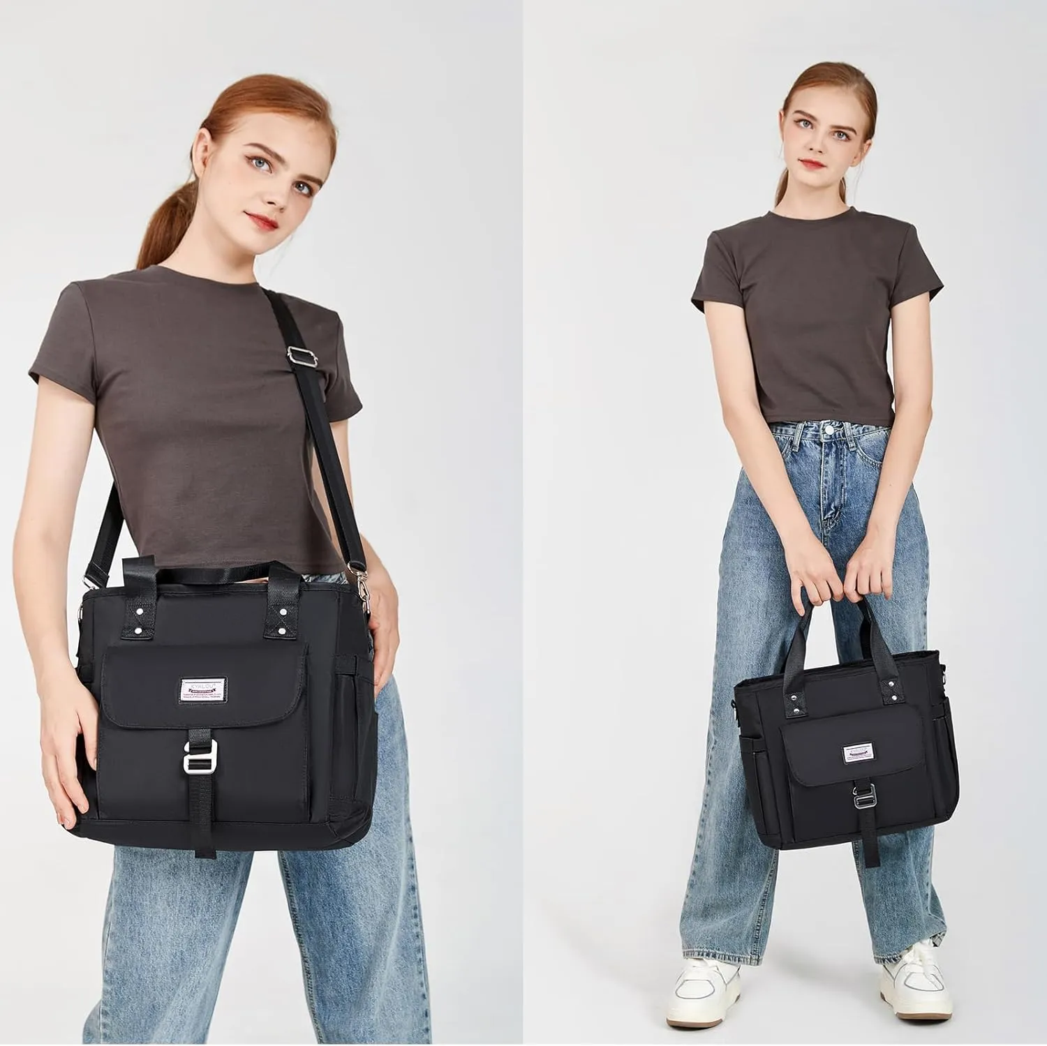 KYALOU Medium Tote Purse Bag for Women, Nurse Bag for Work, Teacher Tote Bag, Waterproof Nylon Crossbody Handbag