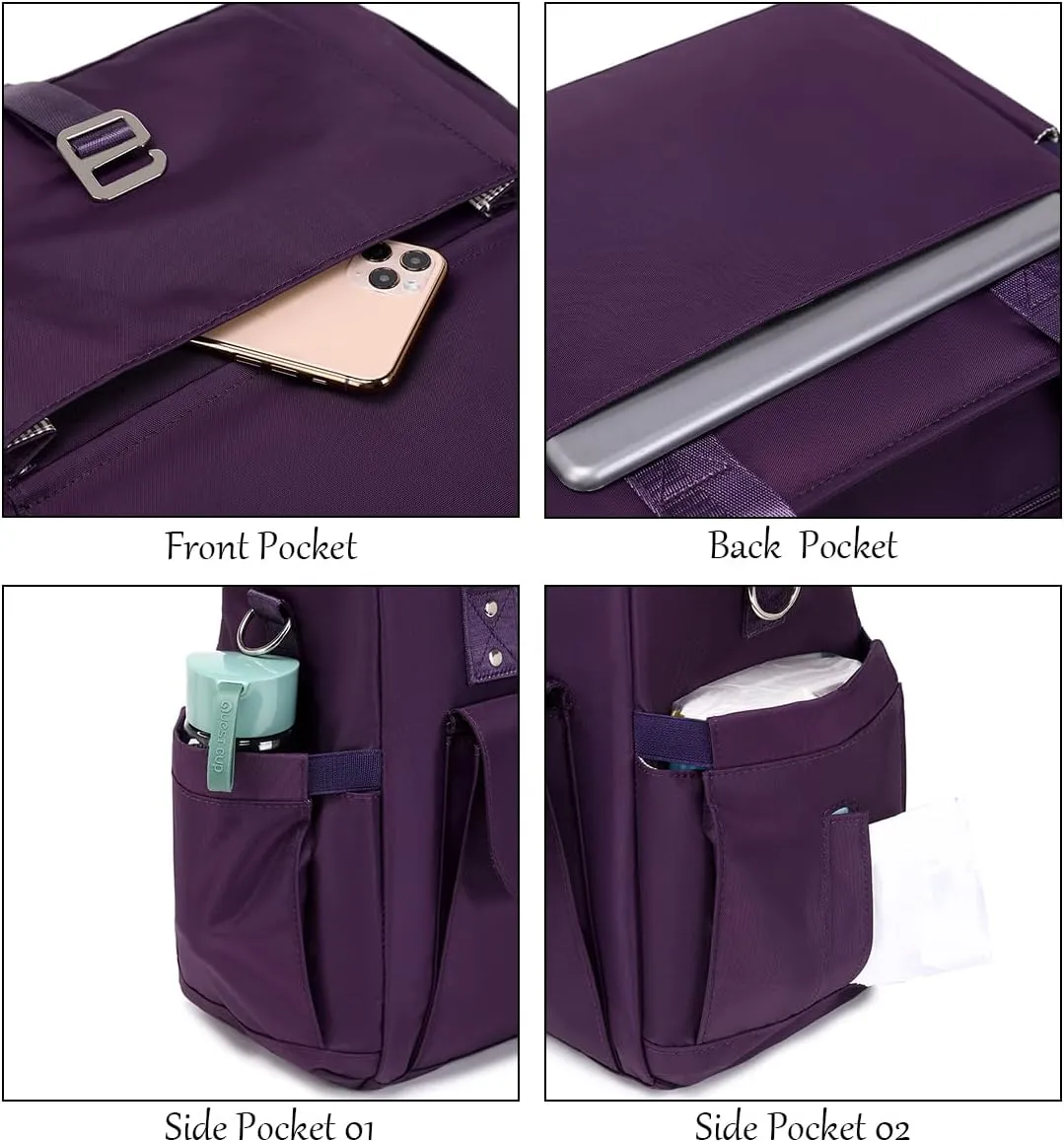 KYALOU Medium Tote Purse Bag for Women, Nurse Bag for Work, Teacher Tote Bag, Waterproof Nylon Crossbody Handbag