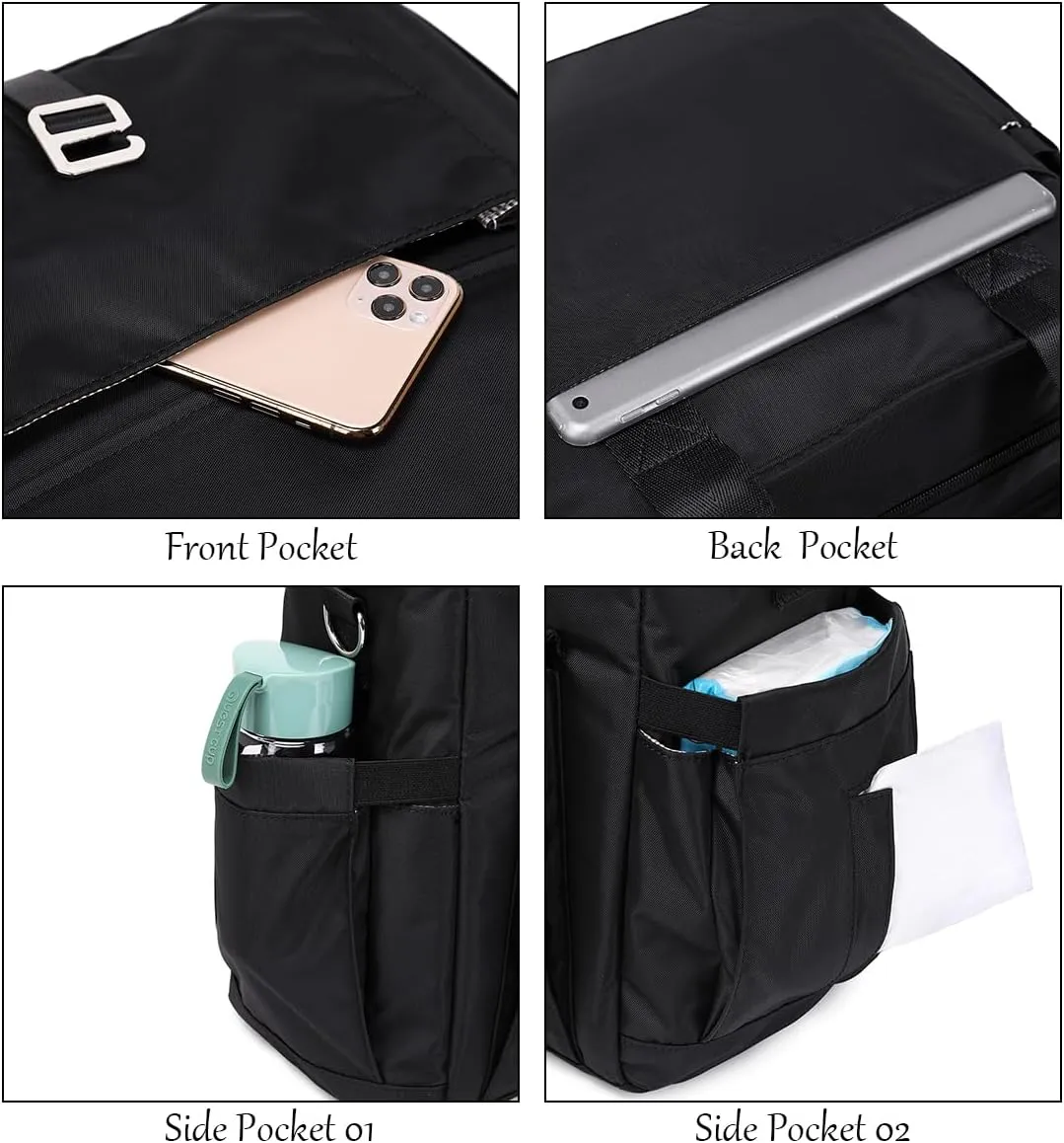 KYALOU Medium Tote Purse Bag for Women, Nurse Bag for Work, Teacher Tote Bag, Waterproof Nylon Crossbody Handbag