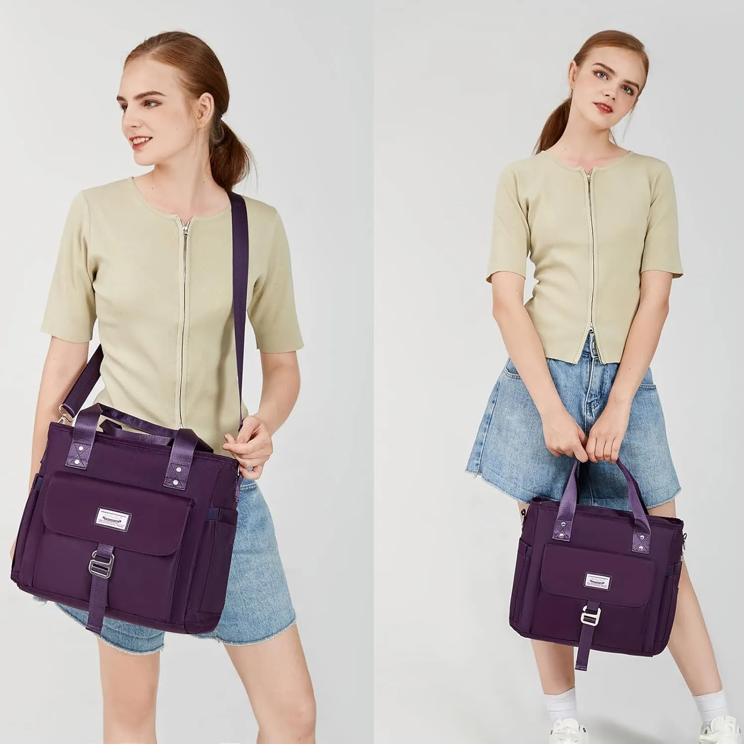 KYALOU Medium Tote Purse Bag for Women, Nurse Bag for Work, Teacher Tote Bag, Waterproof Nylon Crossbody Handbag