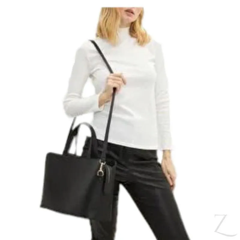 Ladies Faux Leather Crossbody Tote Bag | Adjustable Strap | "Kiki"