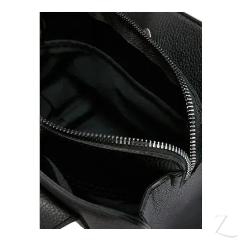 Ladies Faux Leather Crossbody Tote Bag | Adjustable Strap | "Kiki"