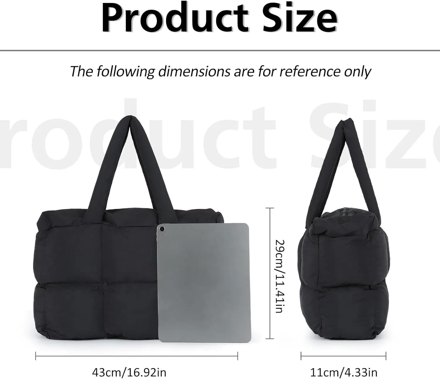 Lanpet Puffer Tote Bag for Women,Large Quilted puffy Padded Handbags Lightweight Shoulder Bags for Travel Gym Shopping Work