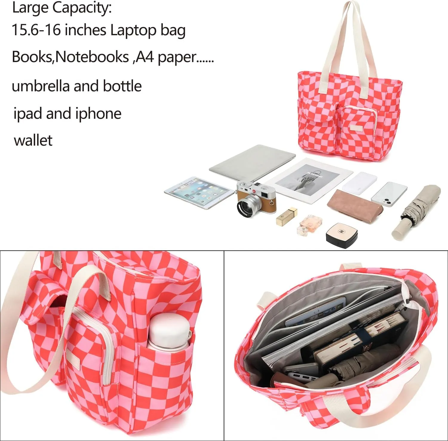Laptop Tote Bag for Women 15.6 Inch Waterproof 16Pro Computer Bags Women Business Office Work Bag Briefcase
