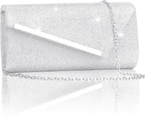 Larcenciel Glitter Evening Bag, Formal Envelope Clutch Purses for Women, Ladies Handbag for Wedding Party Cocktail Date Night