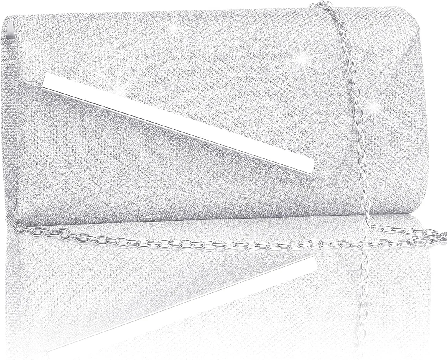 Larcenciel Glitter Evening Bag, Formal Envelope Clutch Purses for Women, Ladies Handbag for Wedding Party Cocktail Date Night