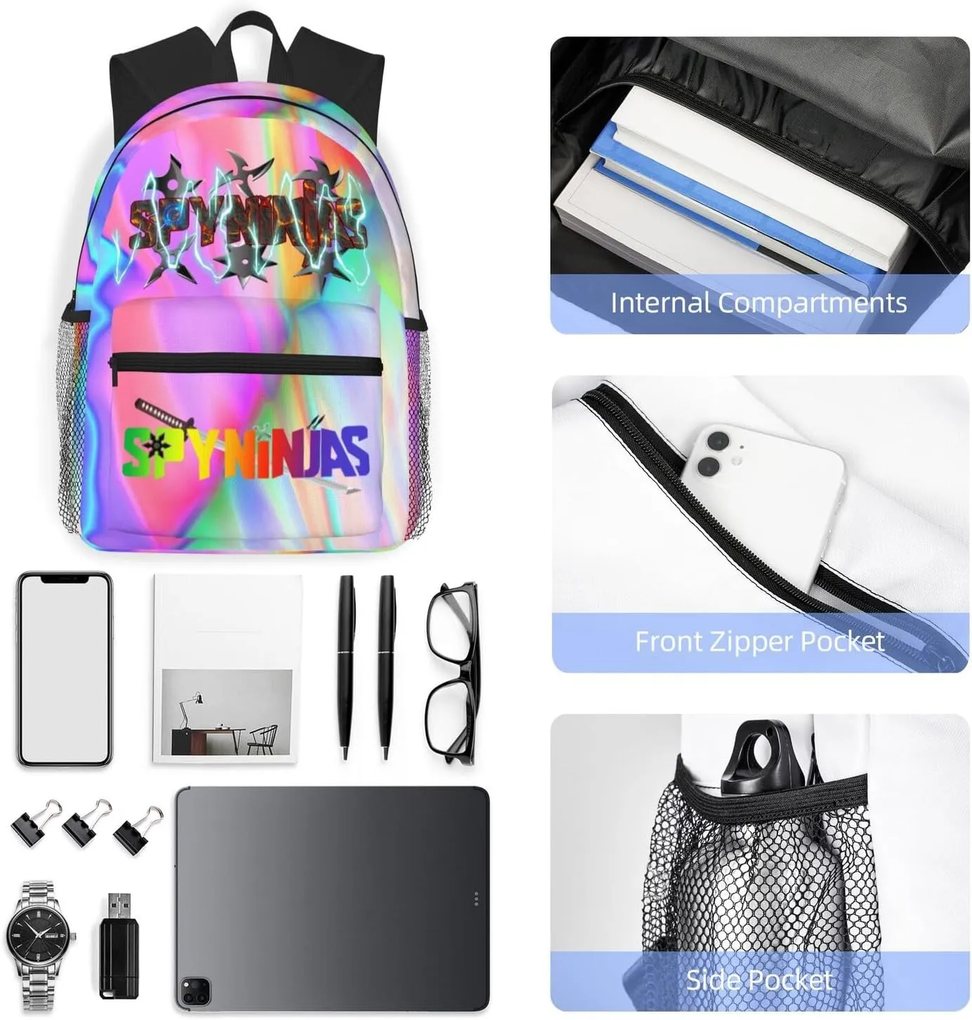 Large Capacity Backpack Camping Tote Shoulder Bag Combination 2 Piece Set Daypack For Daily Travel