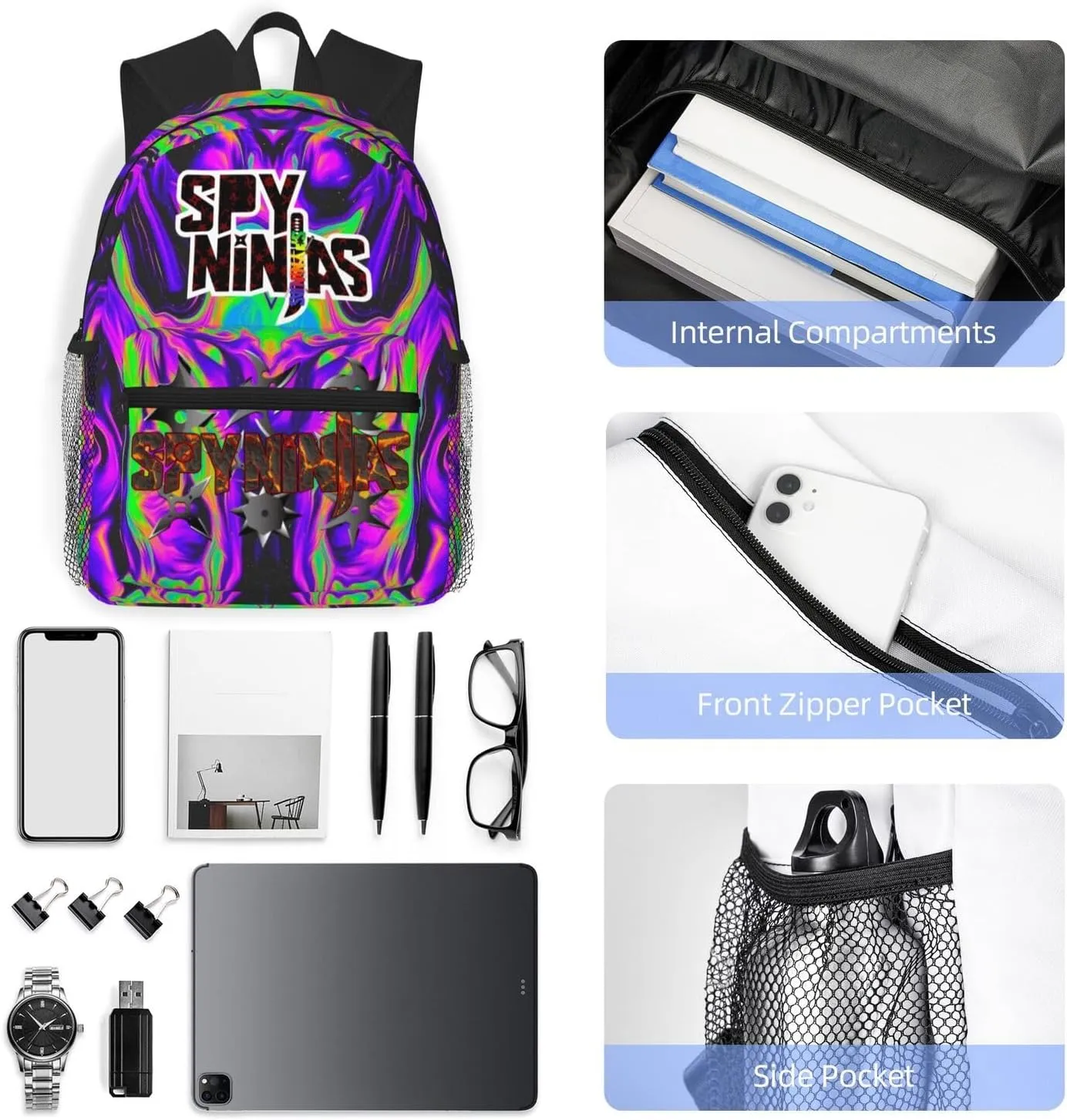 Large Capacity Backpack Camping Tote Shoulder Bag Combination 2 Piece Set Daypack For Daily Travel