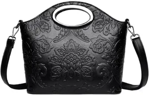Large Capacity Bag Democratic Style Women's Retro Women's Bag Popular Embossed Flower Women's Shoulder Handbag