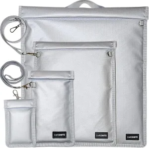 Large Faraday Bags - 4 Pack Faraday Bag for Phone & Laptop & Tablet & Key Fob, Faraday Cage RFID Signal Blocker, Faraday Pouch with Lanyard, Key Fob Protector Anti-Hacking Faraday Sleeve