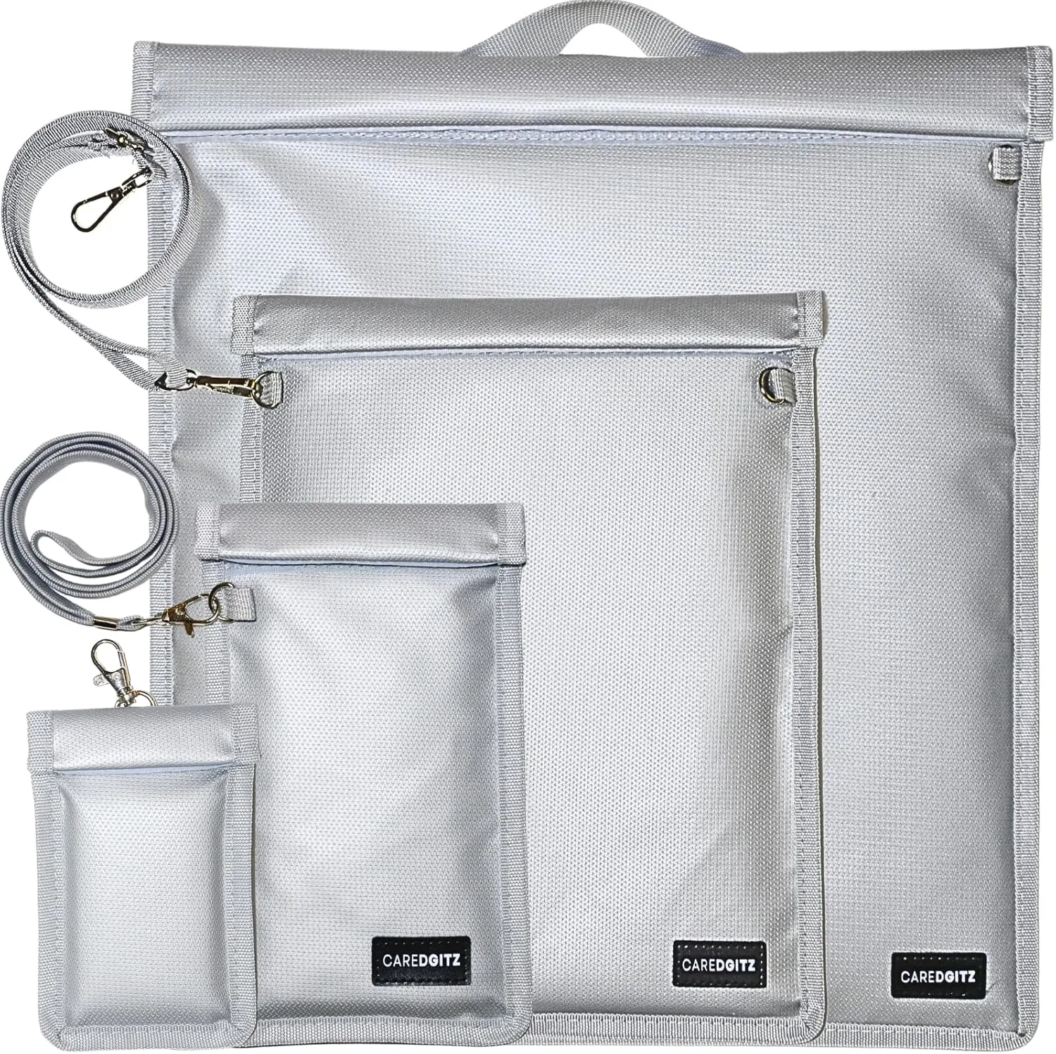Large Faraday Bags - 4 Pack Faraday Bag for Phone & Laptop & Tablet & Key Fob, Faraday Cage RFID Signal Blocker, Faraday Pouch with Lanyard, Key Fob Protector Anti-Hacking Faraday Sleeve