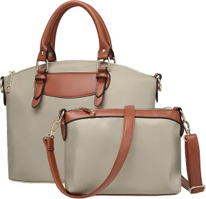 Large Nylon Handbags Set with Crossbody Purse, Waterproof Nylon Tote Bags for Women with Zipper, Casual Nylon Shoulder Bag