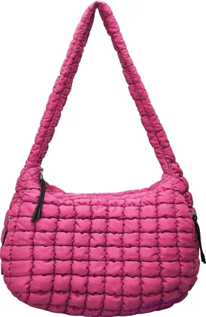 Large Puffer Tote Bag for Women Quilted Crossbody Bag, Hobo Quilted Tote Bag Crossbody Shoulder Handbags Puff Purse