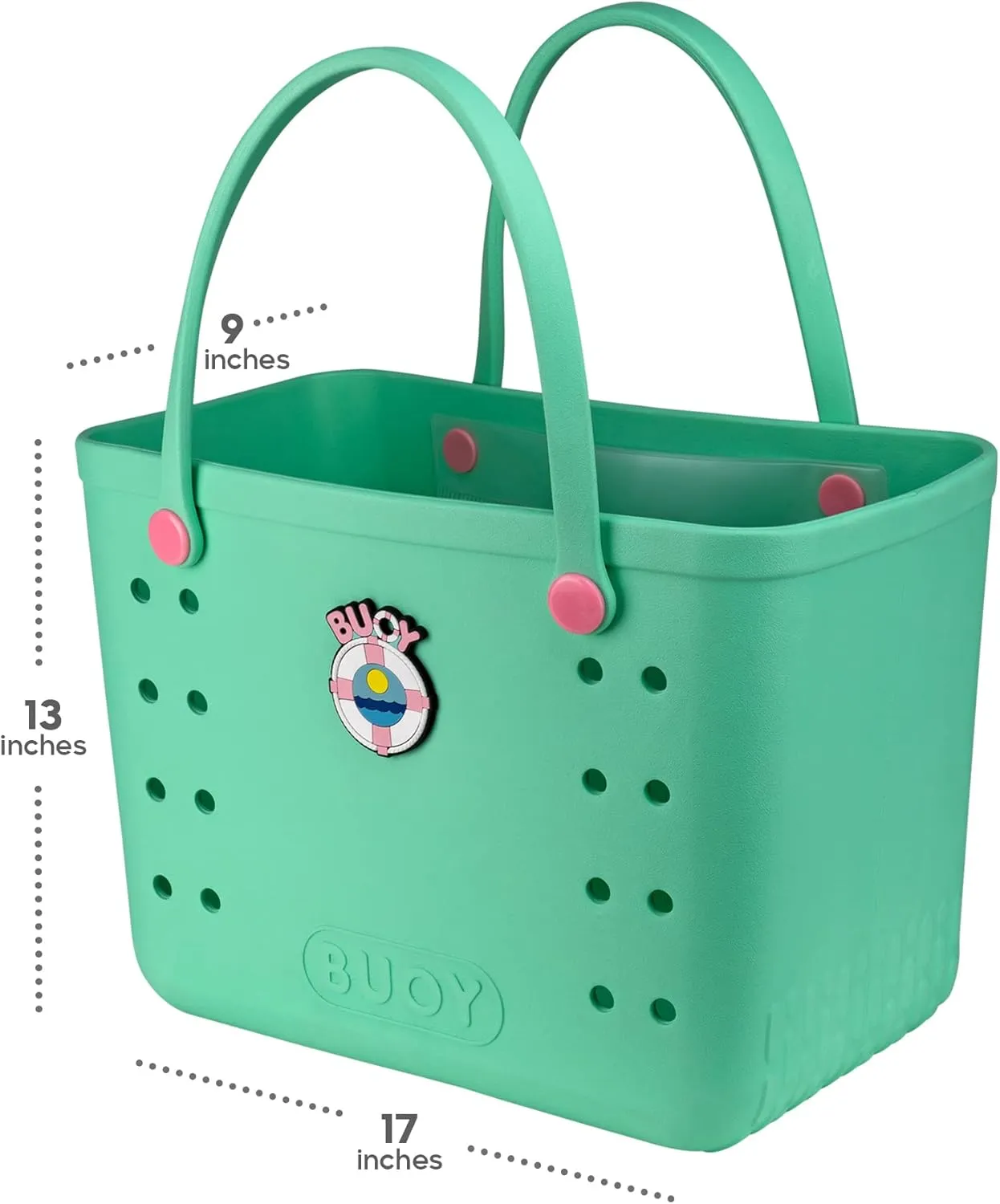 Large Rubber Tote Bag With Waterproof Zipper Pocket | Easy To Clean EVA Rubber Beach Bag With Holes | Beach Bags For Women