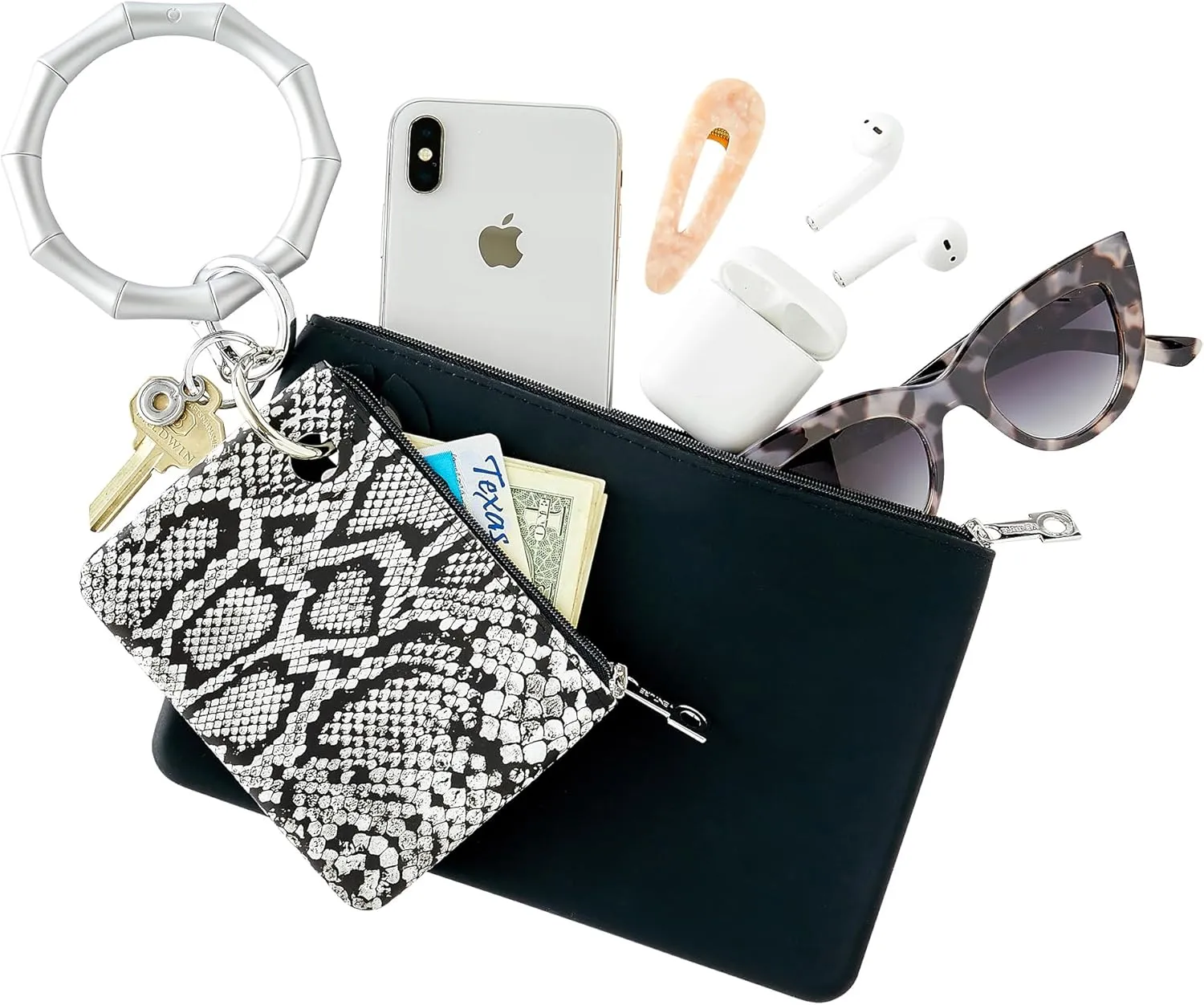 Large Silicone Pouch – Black, Waterproof Makeup Bag & Travel Organizer Sleek, Stylish & Built for Everyday Use!
