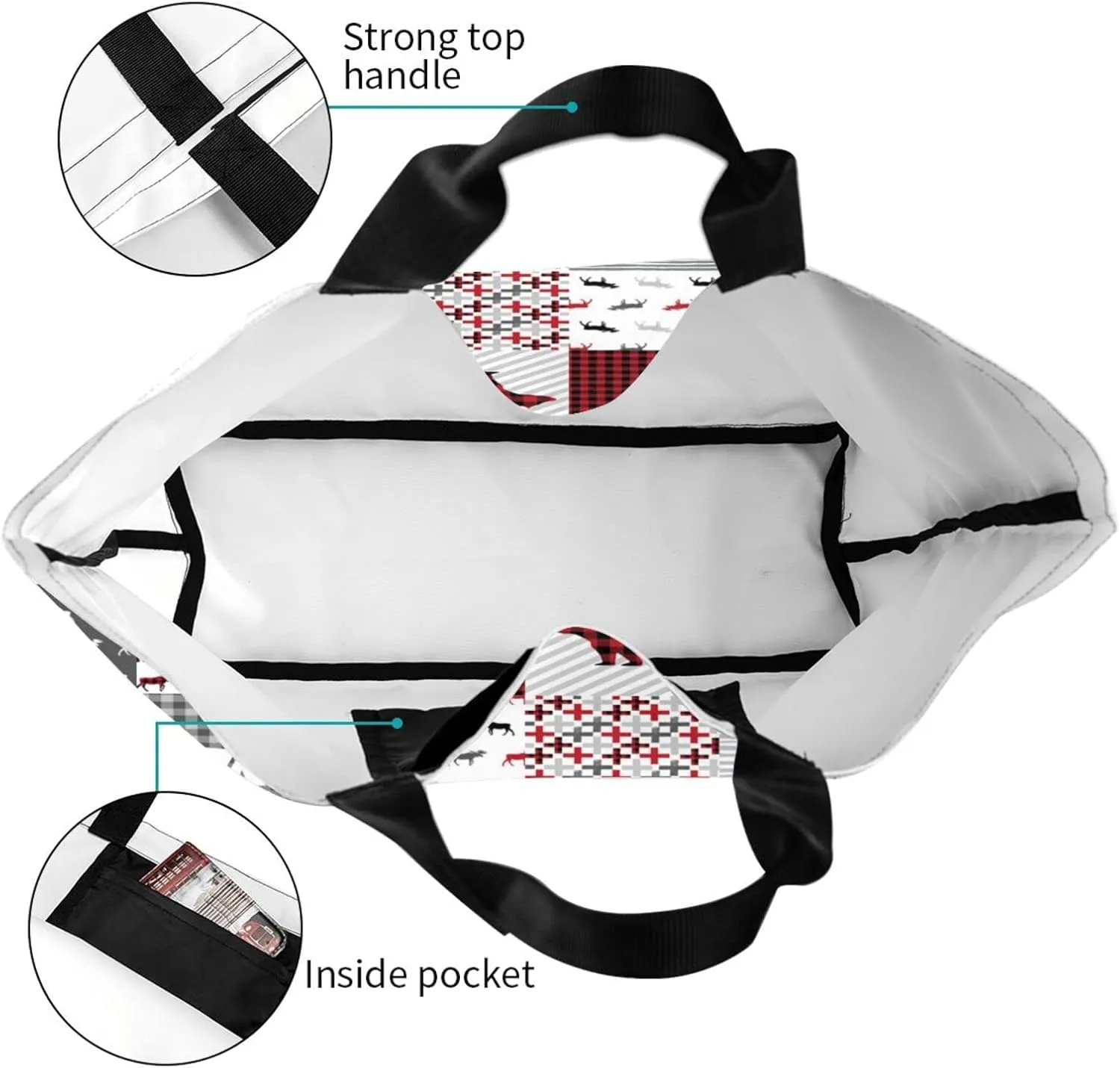 Large Tote Bag for Women Waterproof Reusable Shoulder Bag for Beach Travel Work and Grocery Shopping