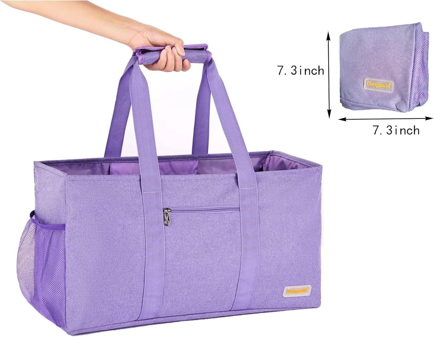 Large Utility Tote, Waterproof Beach & Picnic Bag, Foldable & Reusable Storage