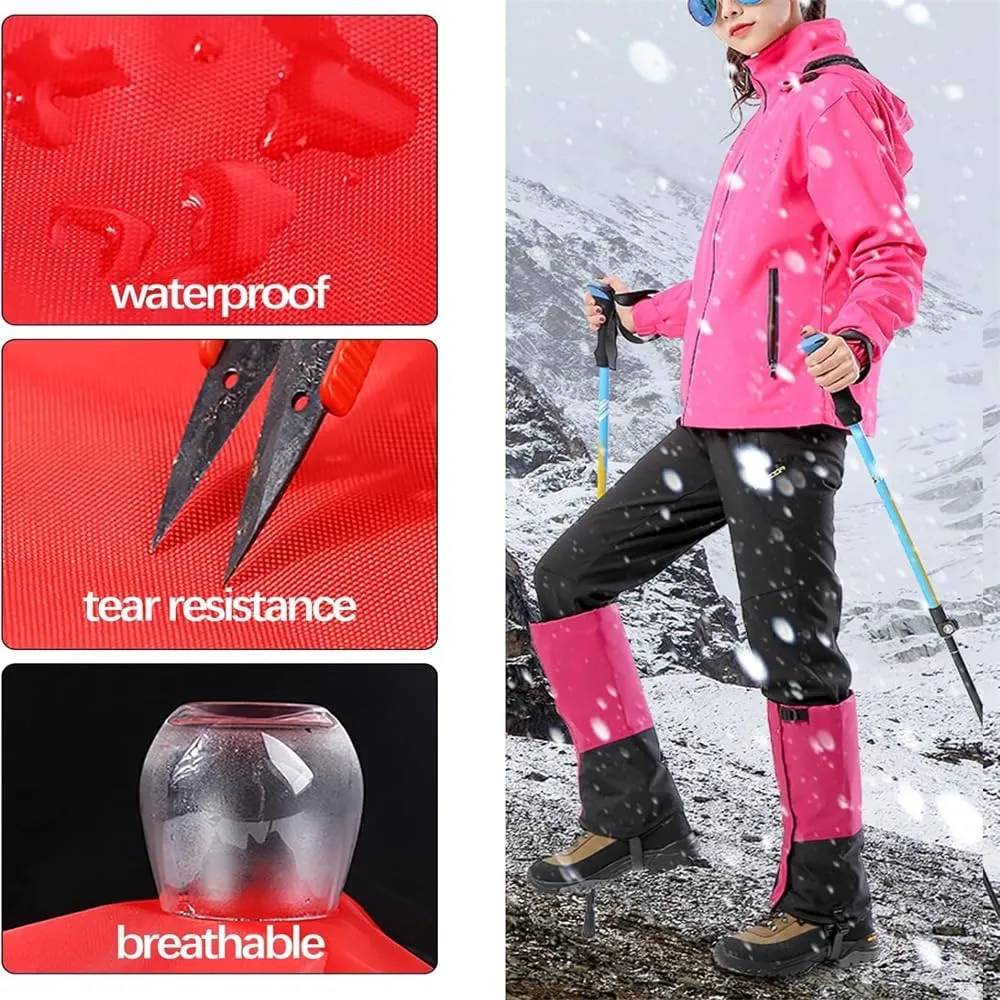 Leg Gaiters for Hiking Boots,900D Waterproof Hunting Hiking Gaiters Adjustable Snow Boot Gaiters for Climbing, Dirt-Proof Ripstop Shoe Gaiters for Men Women,Durable Snake Gaiters