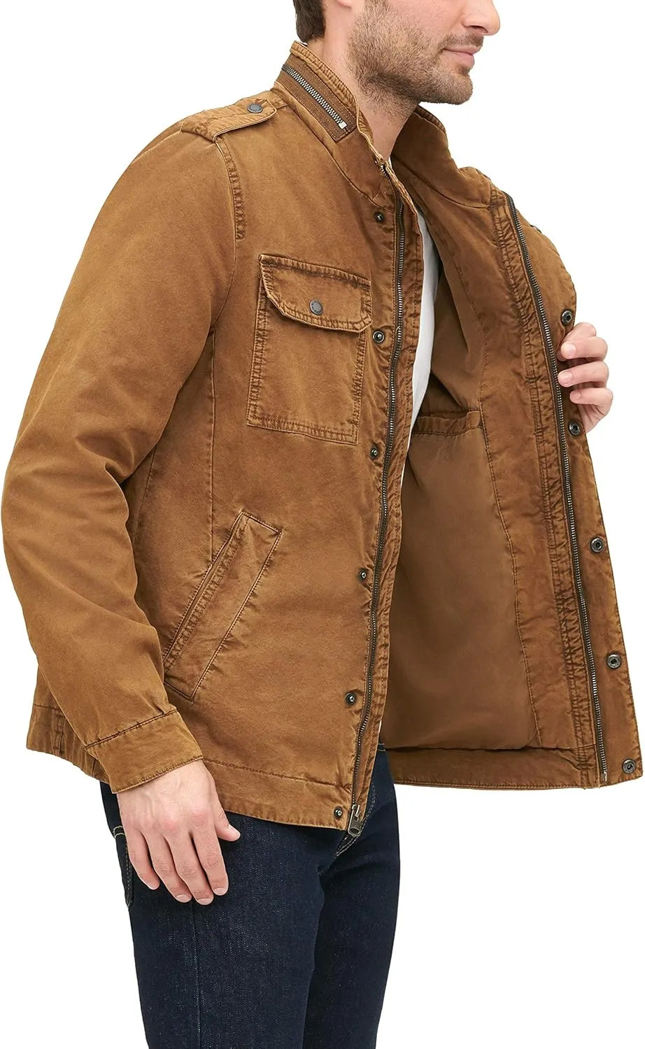 Levi's Mens Washed Cotton Military Jacket (Regular & Big & Tall Sizes)