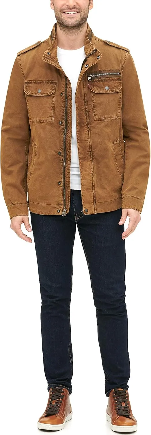 Levi's Mens Washed Cotton Military Jacket (Regular & Big & Tall Sizes)