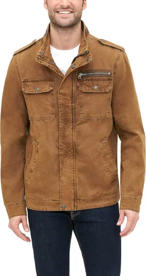 Levi's Mens Washed Cotton Military Jacket (Regular & Big & Tall Sizes)