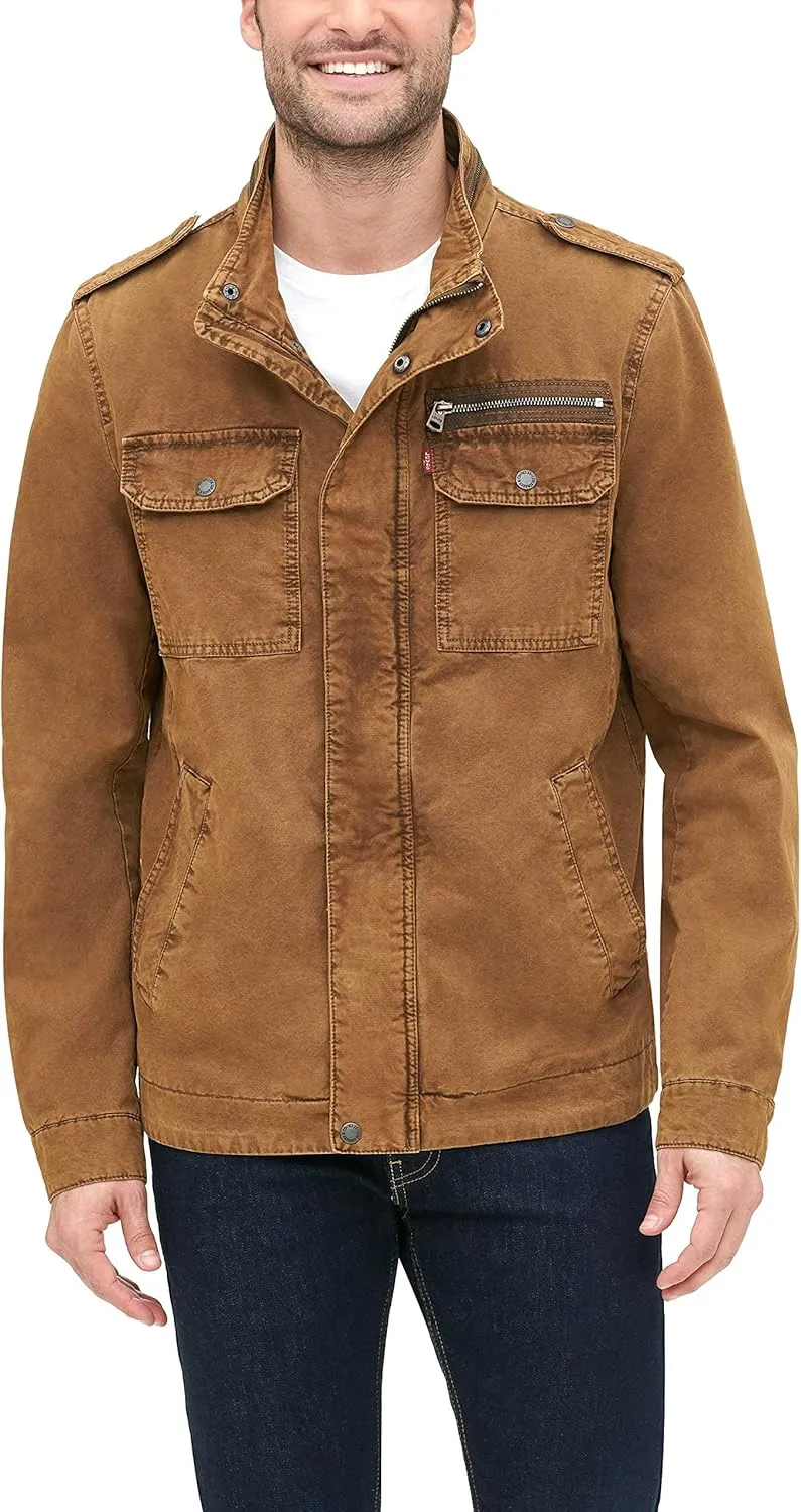 Levi's Mens Washed Cotton Military Jacket (Regular & Big & Tall Sizes)