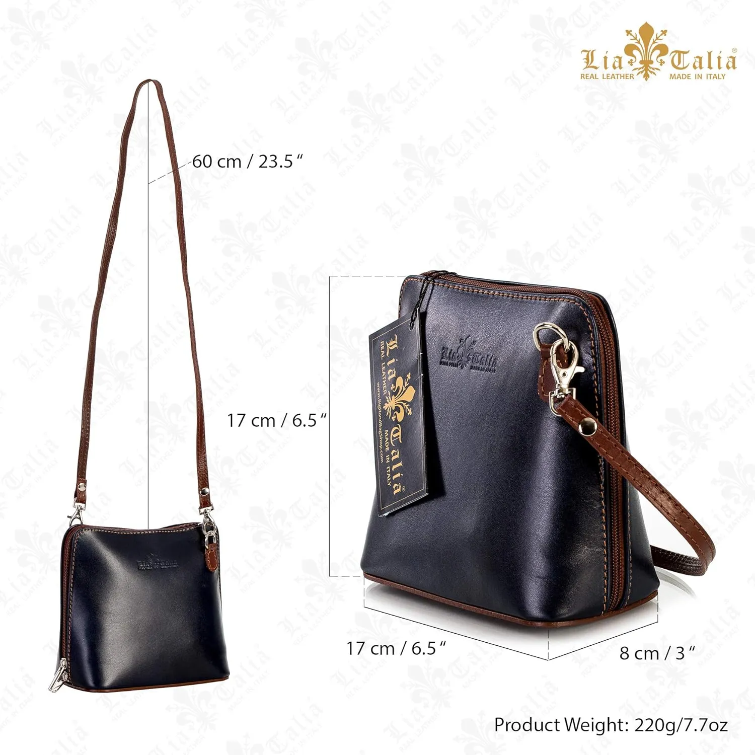 LiaTalia Genuine Italian Leather Small Crossbody Bag for Women – Handmade Mini Shoulder Purse from Florence Tuscany – Abby