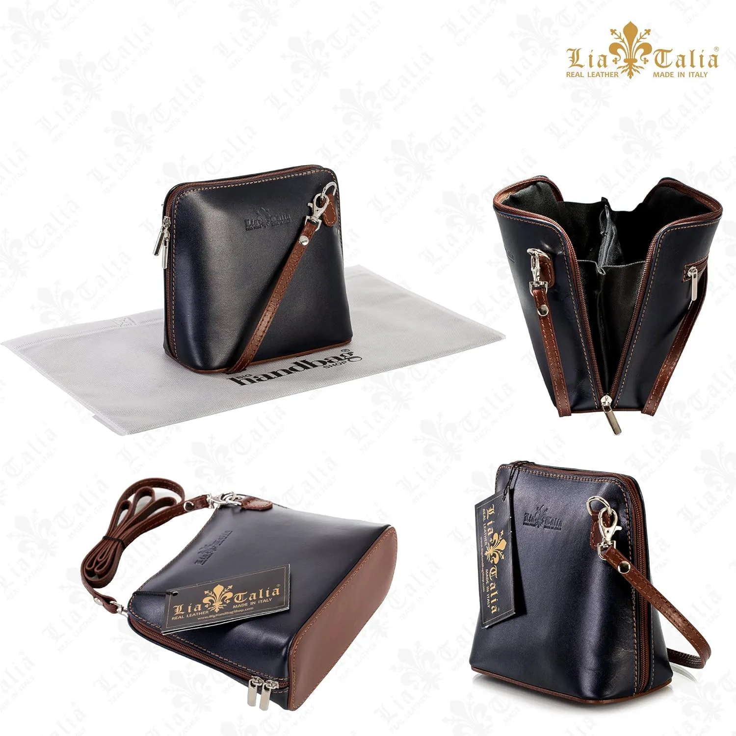 LiaTalia Genuine Italian Leather Small Crossbody Bag for Women – Handmade Mini Shoulder Purse from Florence Tuscany – Abby