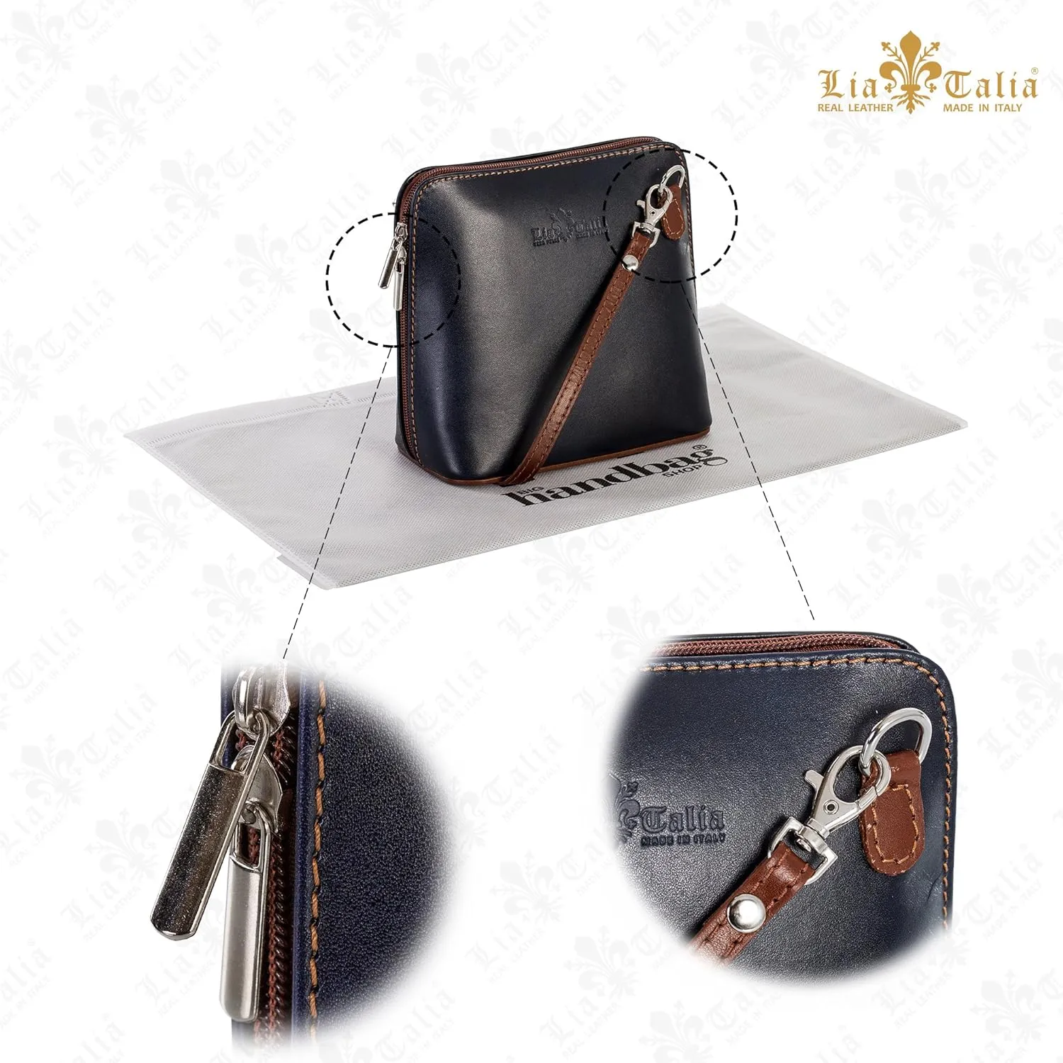 LiaTalia Genuine Italian Leather Small Crossbody Bag for Women – Handmade Mini Shoulder Purse from Florence Tuscany – Abby