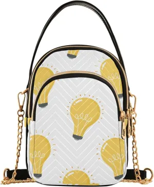 Light Bulb Pattern Design Crossbody Bags Shoulder Bag for Women Stylish Ladies Messenger Bags Cell Phone Purse and Handbags Wallet