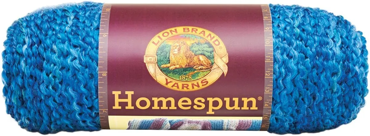 Lion Brand Homespun Montana Sky 790-368 (3-Skeins - Same Dye Lot) Chunky Bulky #5 Acrylic Yarn for Crocheting and Knitting with Project Bag