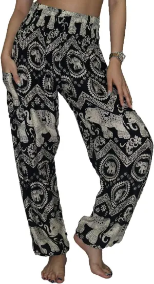 LOFBAZ Harem Pants for Women Elephant Yoga Boho Hippie Maternity PJ Clothing