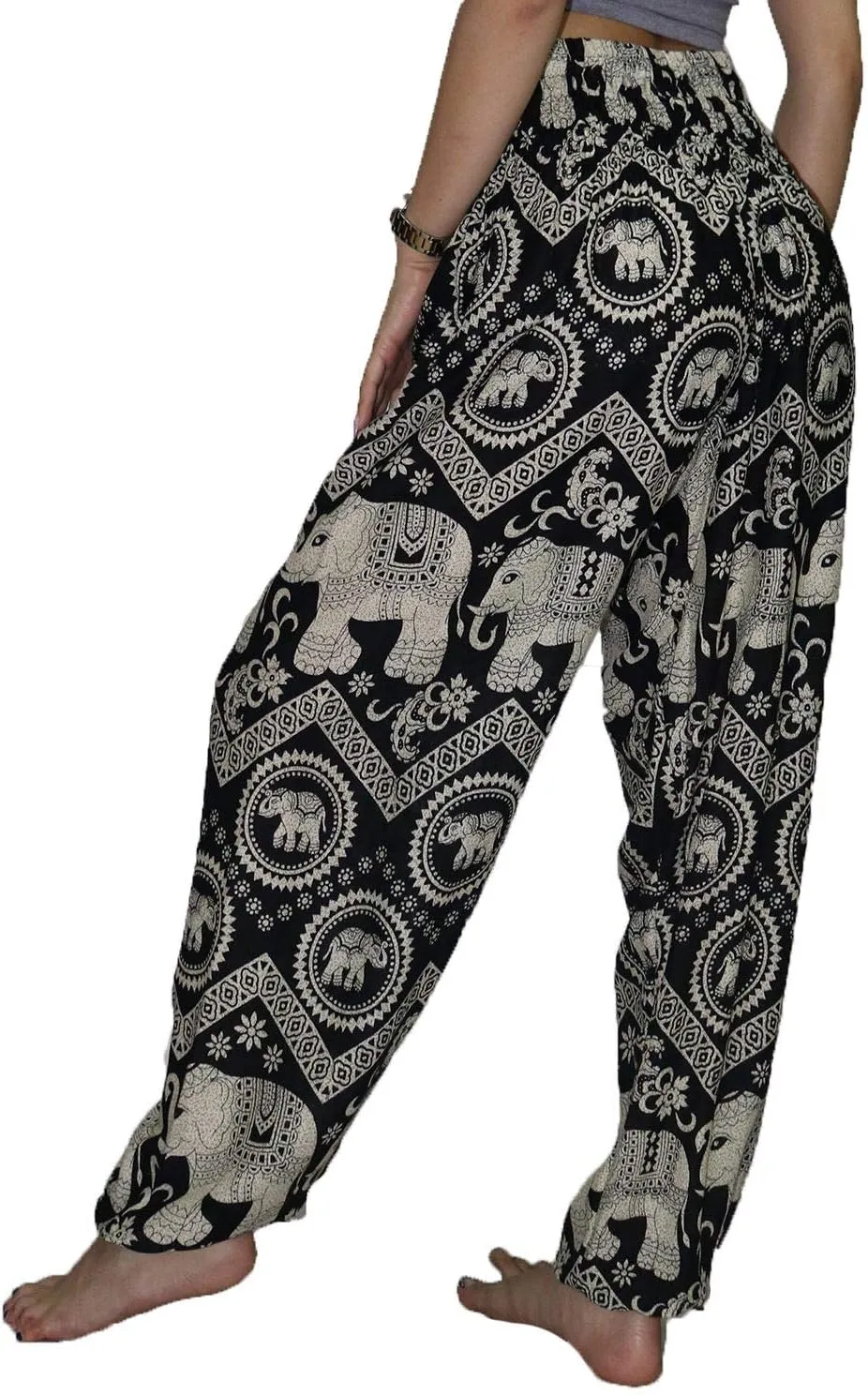 LOFBAZ Harem Pants for Women Elephant Yoga Boho Hippie Maternity PJ Clothing