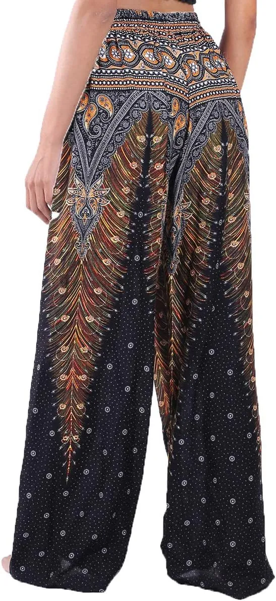 LOFBAZ Harem Pants for Women S-4XL Plus Drawstring Yoga Boho Palazzo PJ Clothing